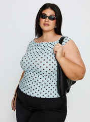 Cheirosa Off Shoulder Top Blue / Brown Curve