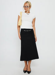 Ammie Studded Belt Midi Skirt Black