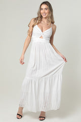 Delilah Eyelet Twist Front Maxi Dress