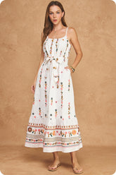 The Juliette Embroidered Floral Midi Dress