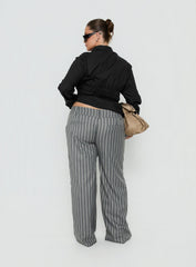 Cedars Low Rise Pant Grey Stripe Curve