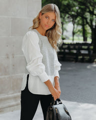 Bleecker Contrast Poplin Sweater Top