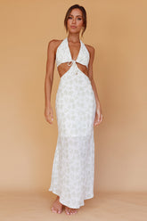 Paradise Found Cut-Out Midi Dress Floral Sage