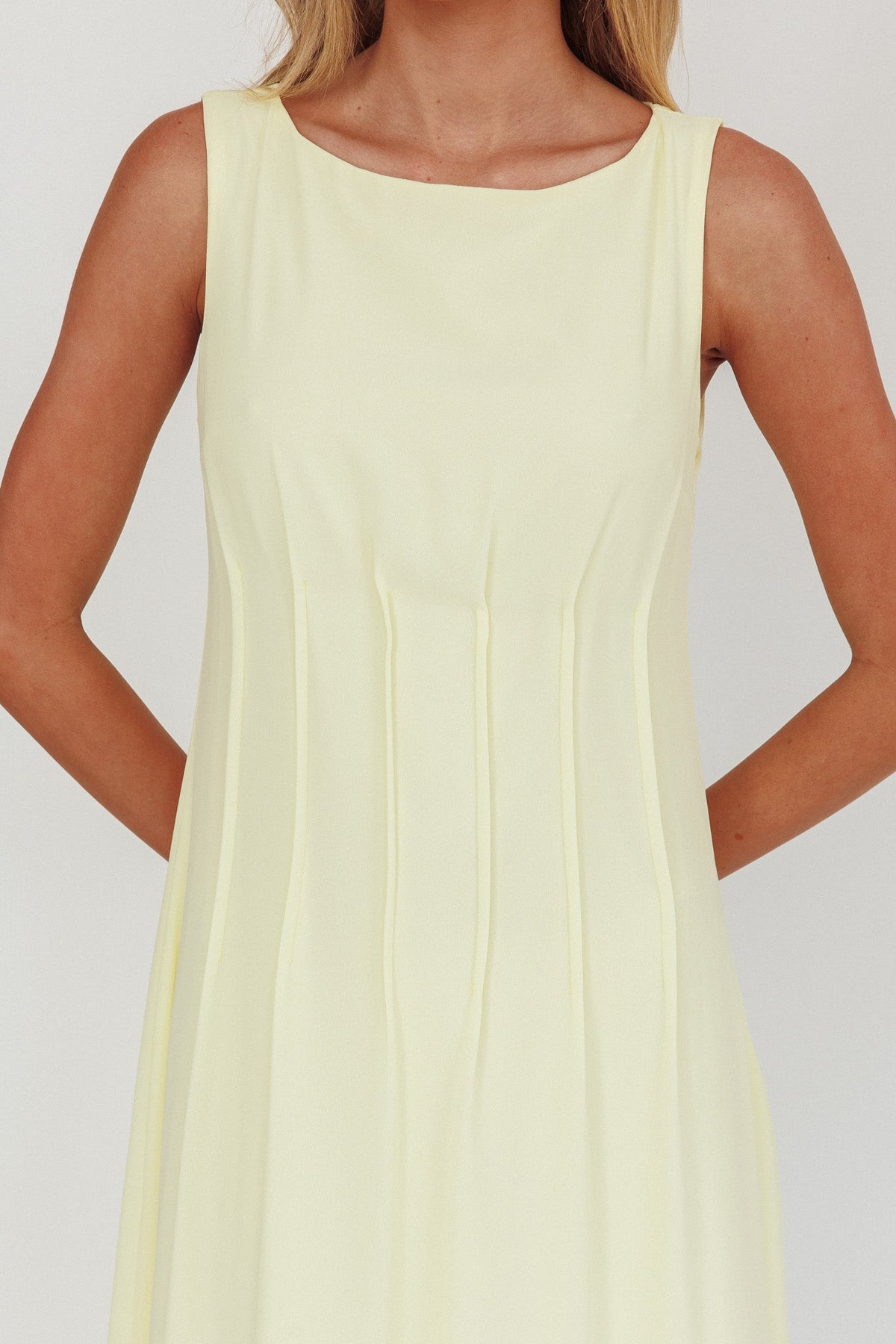 Karine Pintuck Pleat Maxi Dress Butter