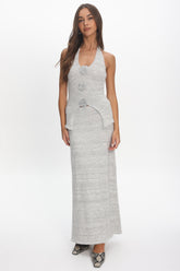 Duma Knit Maxi Skirt Light Grey