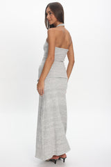 Duma Knit Maxi Skirt Light Grey