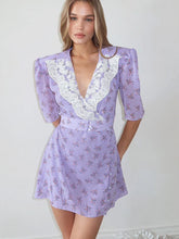 Cottagecore Shoulder Pad Mini Dress
