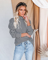 Franklin Cotton Striped Turtleneck Top