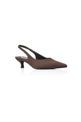 VERALI Lush Slingback Kitten Heels Chocolate