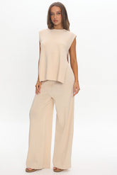 Homebody Ribbed Knit Pants Oat