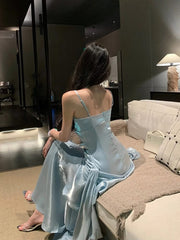 Satin Tiered Maxi Dress