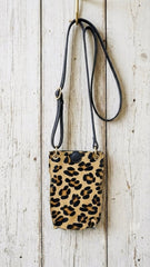 Bandolera Porta Móvil de Piel & Pelo Leopardo