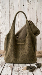 Bolso Hobo troquelado Caqui