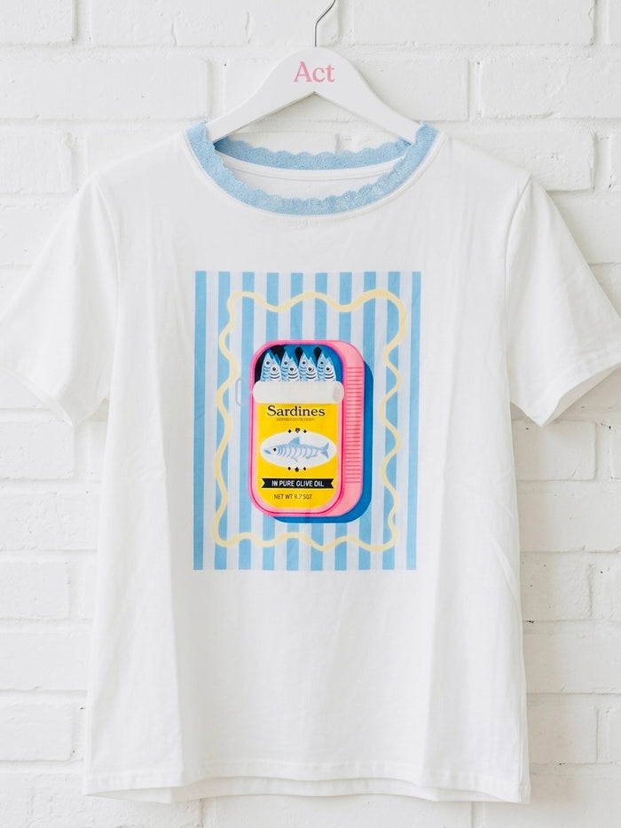 Camiseta lata sardinas +2color