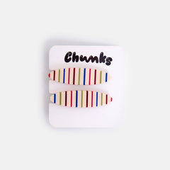 Chunks Hair Claw in Oval Vanilla Stripe