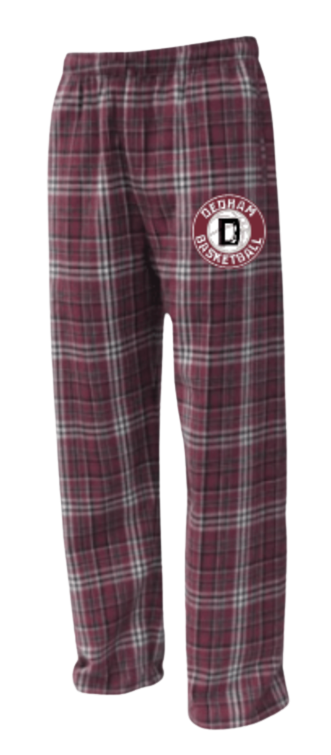 Dedham Metrowest basketball Flannel Pants Circle logo