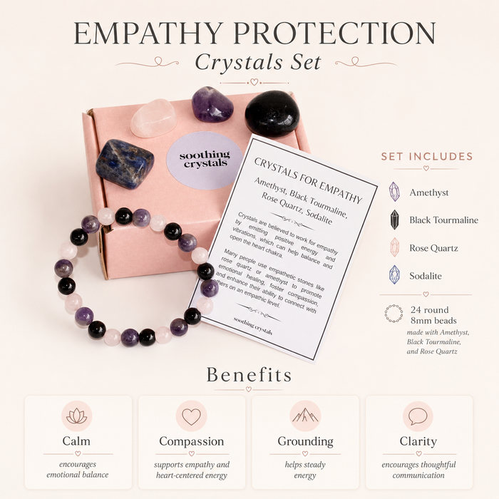 EMPATH PROTECTION Crystal Kit, Gemstone Tumble Kit, Empathy Crystal Gift Set
