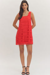 Liora Textured Openwork Mini Dress