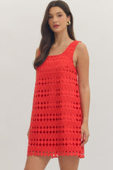 Liora Textured Openwork Mini Dress