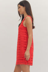 Liora Textured Openwork Mini Dress