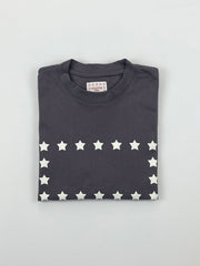 Heavy Cotton Gray White Stars Basic T-Shirt