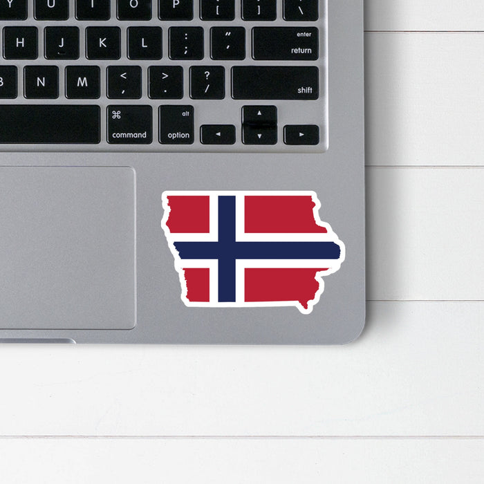 Iowa Norwegian Flag Sticker