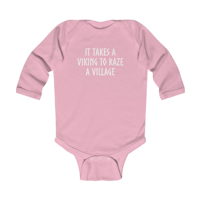 It Takes A Viking To Raze A Village Long Sleeve Bodysuit Scandinavian Design Studio