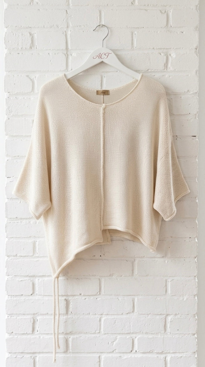 Jersey de Punto Fino Asimétrico con Lazada +4colores