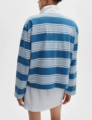 Kelly Stripe Long Sleeve Polo-Tops/Blouses-Uniquities