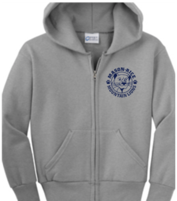 M-R Full Zip Up Hooded Sweatshirt (YXS-AXL)