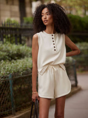 Marla Button Placket Tank-Sweaters-Uniquities