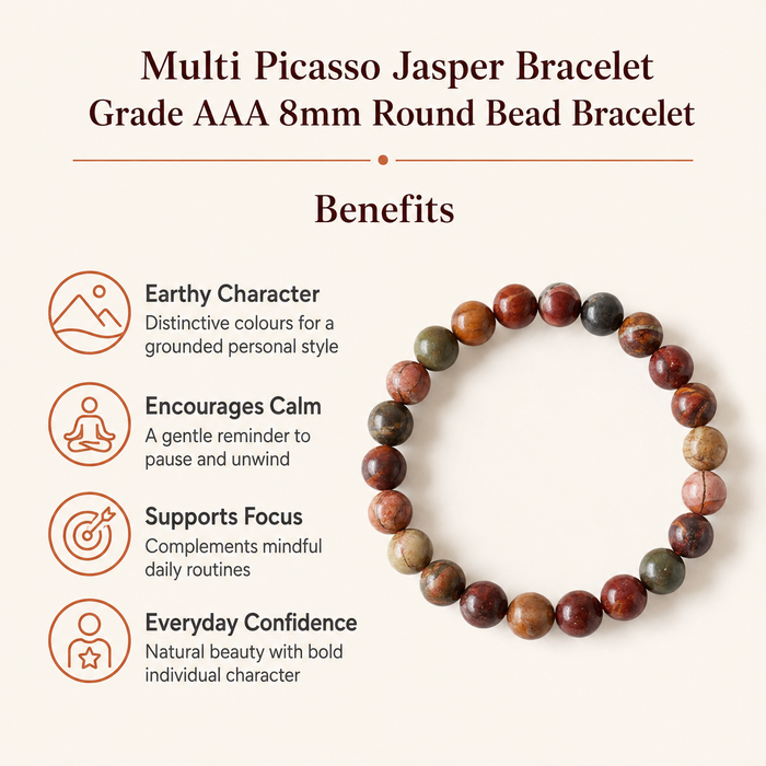 Multi Picasso Jasper Bracelet (Control and Self-Discipline)