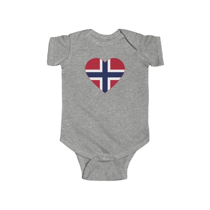 Norwegian Flag Heart Baby Bodysuit Scandinavian Design Studio