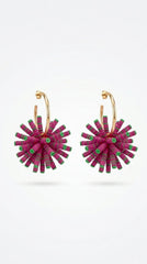 Pendientes de aro con esfera de cuentas multicolor +2 colores