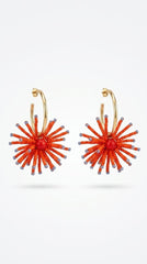 Pendientes de aro con esfera de cuentas multicolor +2 colores