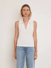 Roberta Collared Tank-Tops/Blouses-Uniquities