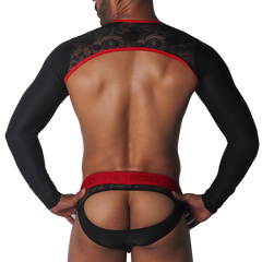 Romantic Black Harness vista posterior de Gigo Underwear
