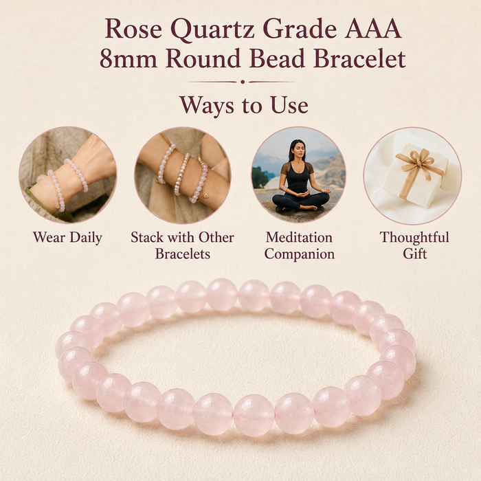 Rose Quartz Bracelet (Self-Love and Concentration)