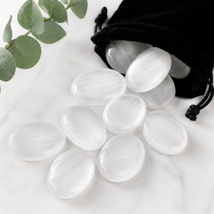 Selenite Pocket Stones (Protection and Clairvoyance )