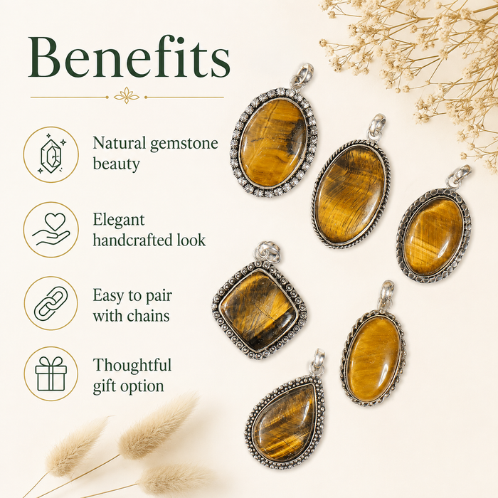 Tiger Eye Pendants – Natural Crystal Pendants Healing Gemstone Pendants
