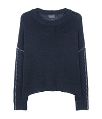 Topstitch Cotton Crew-Sweaters-Uniquities