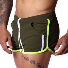 Typerhot Green Shorts vista frontal de Gigo Underwear