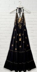 Vestido Maxi boho con bordados y espejos