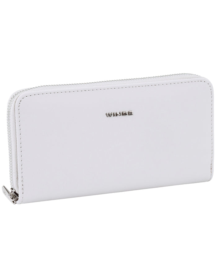 WINGS WILLOW Large Elegant Women's Wallet WHITE BLUE