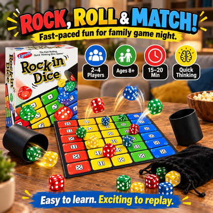 Rock Dice Game – Rolling Board Game for Family Game Night