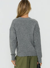 Aylana V Neck Jumper Dark Grey