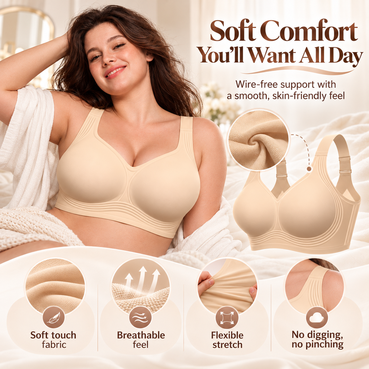 Women Jelly Bras Wirefree Full Coverage