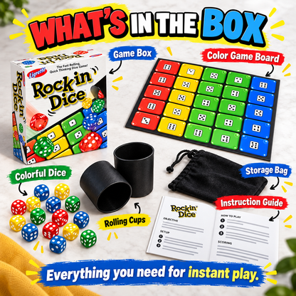 Rock Dice Game – Rolling Board Game for Family Game Night
