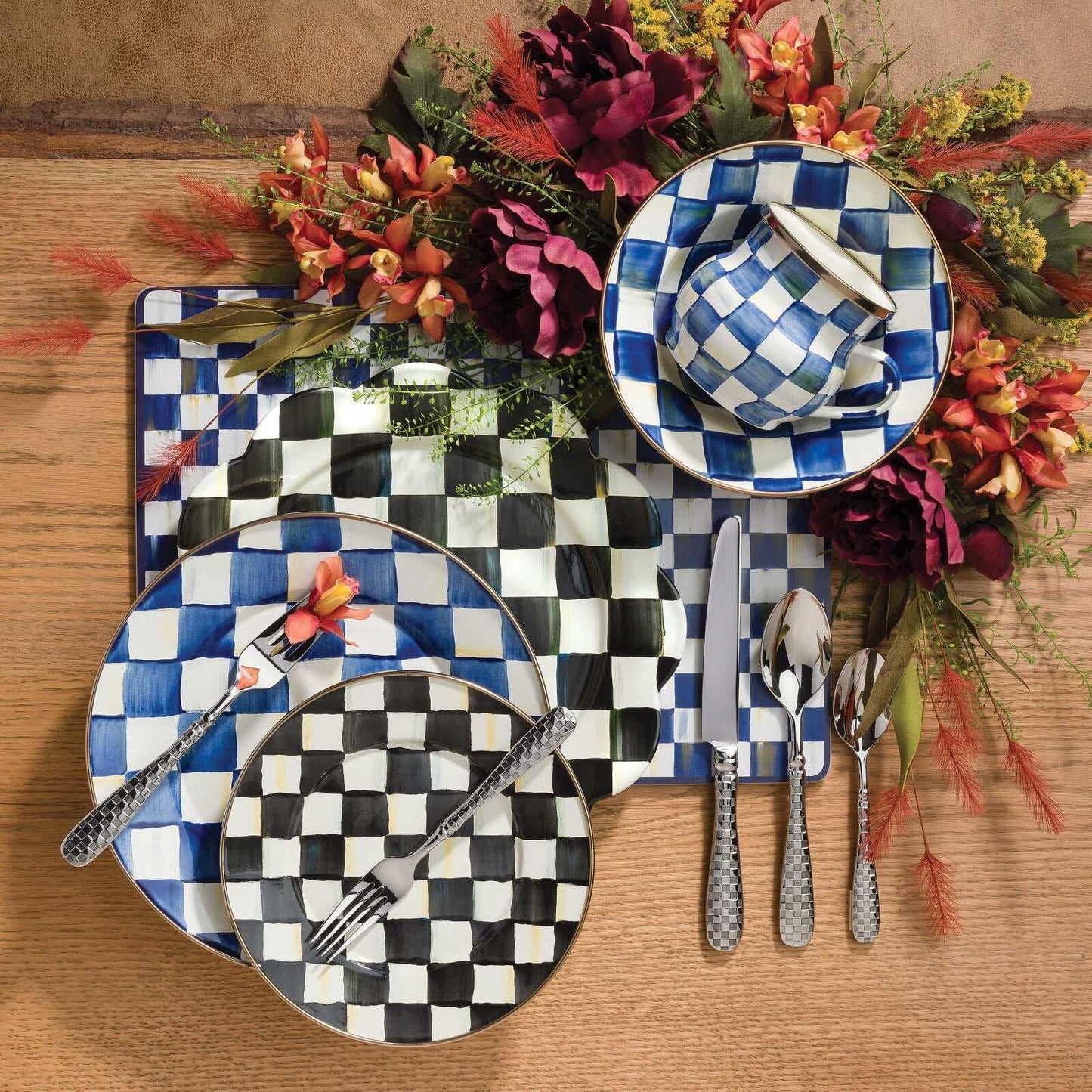 Royal Check Enamel BREAKFAST BOWL Blue - 19.05cm