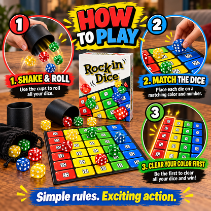 Rock Dice Game – Rolling Board Game for Family Game Night